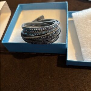 Touchstone Crystal Denim Wrap-Star Bracelet